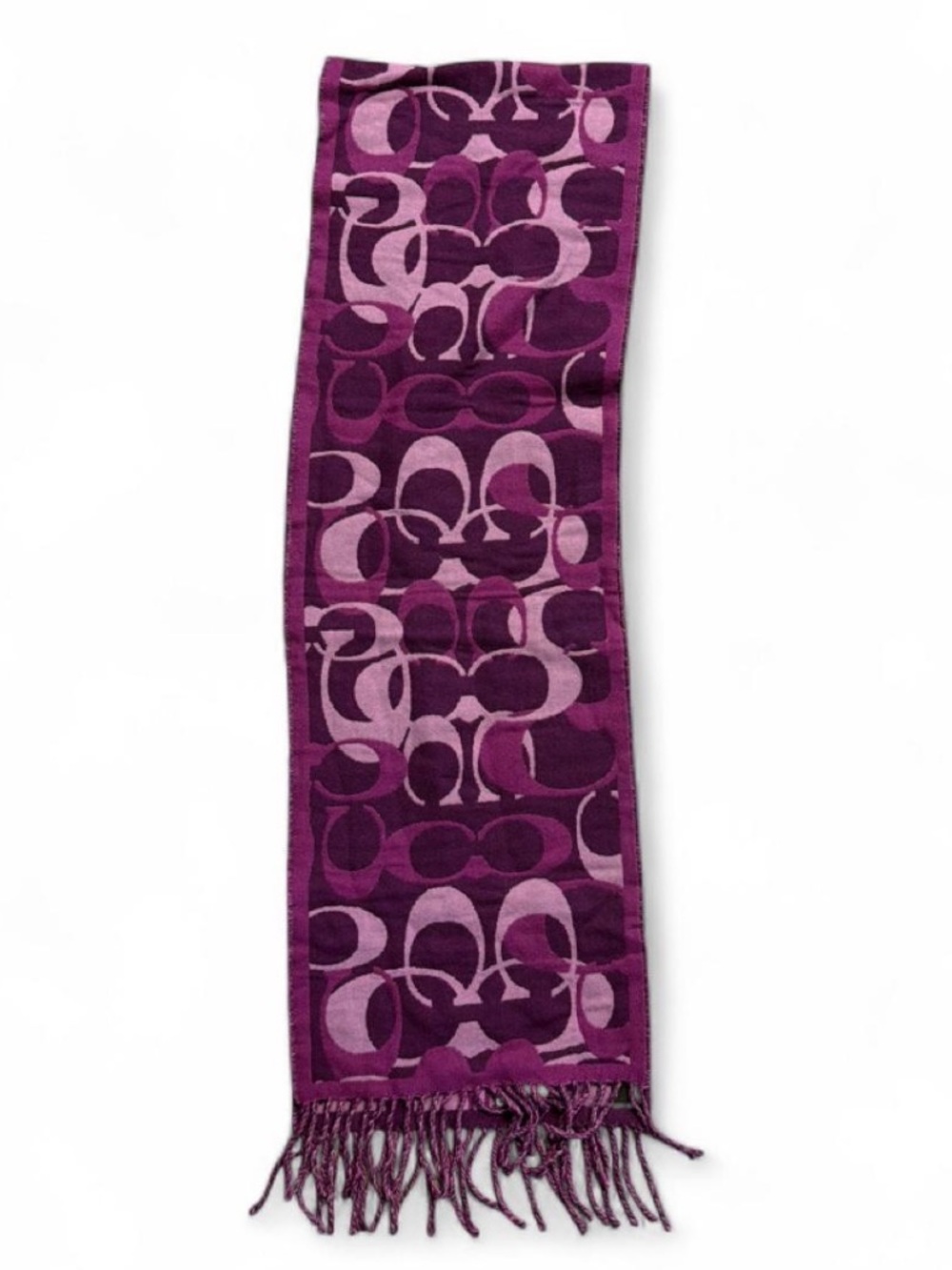 Coach Two-Tone Purple Signature Jacquard Scarf